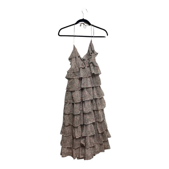 NWT Tularosa Ruffle Tiered Layered  Grey Floral Print Slip Dress Size XS | Alter - Picture 3 of 7